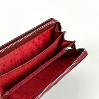 Женский кошелек на молнии Mario Dion из натуральной кожи с лаковым покрытием под. . фото 8
