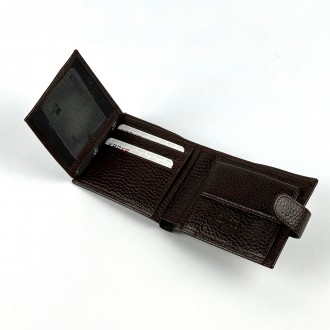 Мужской кошелек из натуральной кожи от турецкого бренда Karya. Бумажник двойного. . фото 7