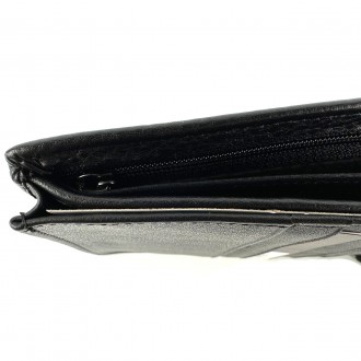 Кожаный мужской кошелек двойного сложения с отделением для наличных, пластиковых. . фото 7