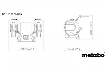 Точило Metabo DS 125 M - простой в использовании и компактный инструмент для шли. . фото 5