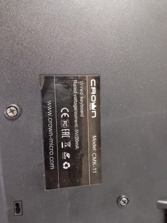 Клавіатура дротова Crown CMK-11 USB
Внимание! Комісійний товар. Уточнюйте наявні. . фото 6