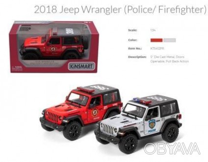 ![CDATA[Модель джип JEEP WRANGLER 5"" KT5412WPR Police/Firefighter метал.інерц.в. . фото 1