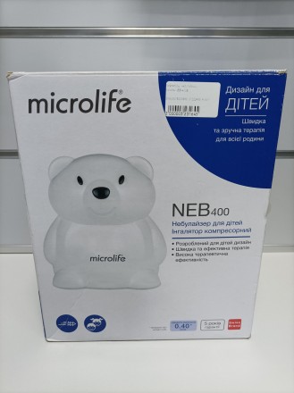 Компрессорный небулайзер Microlife Neb 400 изготовлен в милом детском дизайне. П. . фото 2
