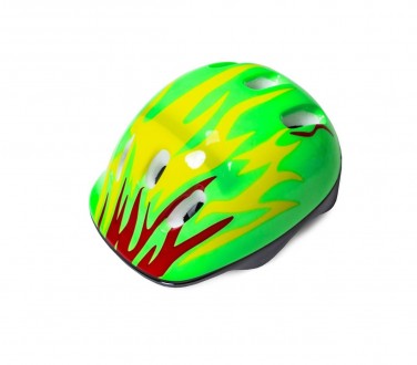 Защитный комплект (защита на колени, локти, ладони + шлем), рисунок "Зеленый ого. . фото 3