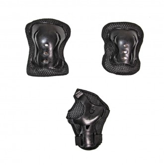Защитный комплект (защита на колени, локти, ладони + шлем), рисунок "Черный огон. . фото 3