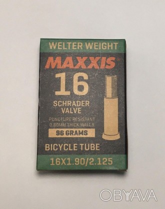 Камера Maxxis Welter Weight 
Характеристики:
• Размеры: 16 "x1.90" /2.125 "(38 /. . фото 1