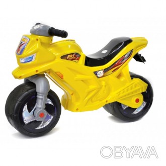Мотоцикл 2-х колесный музыкальный 501Y Желтый – полезный, интересный подарок для. . фото 1