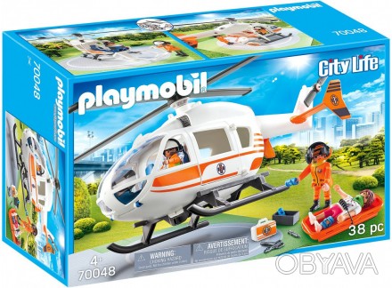 
	Конструктор Плеймобіл Playmobil City Life 70048 рятувальний вертоліт гелікопте. . фото 1