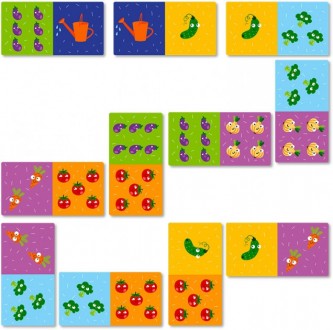 Настольная игра Домино "Овощи" состоит из 28 фишек. На каждой фишке изображены о. . фото 3