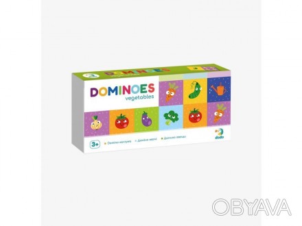 Настольная игра Домино "Овощи" состоит из 28 фишек. На каждой фишке изображены о. . фото 1