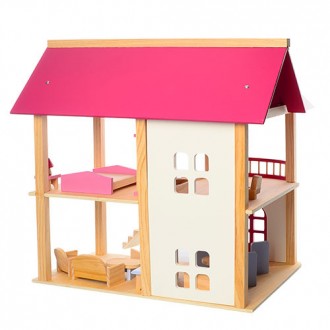 Удивительный двухэтажный деревянный домик для куклы На втором этаже домика распо. . фото 4