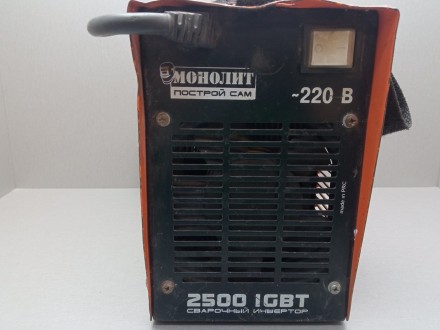 Зварювальний інвертор Моноліт 2500 IGBT
Живлення: 220 В; 
Потужність (кВА): 8 
С. . фото 5