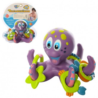 Яркая и весела игрушка для купания Осьминог HS6301с морскими животными – поможет. . фото 2