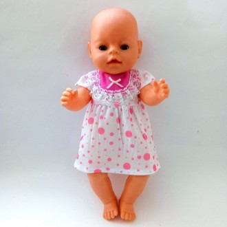 Сукня для ляльки 40-43 см, Бебі Борн (Baby Born).
Ніжна сукня біла в рожеві горо. . фото 3