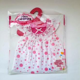 
Платье для куклы 40-43 см, Беби Борн (Baby Born).
Нежное платье белое в розовые. . фото 5