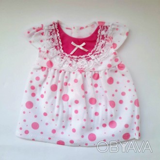 Сукня для ляльки 40-43 см, Бебі Борн (Baby Born).
Ніжна сукня біла в рожеві горо. . фото 1