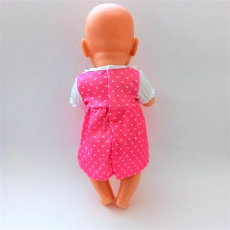 
Сукня для ляльки 40-43 см, Бебі Борн, (Baby Born).
Малинова сукня в дрібний гор. . фото 7