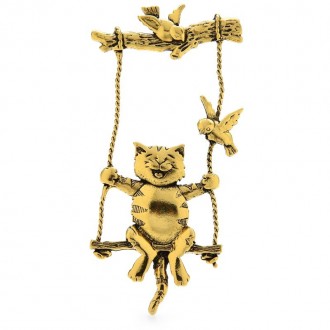 Брошь BROCHE Кот золотистая BRBF112993. Киев. фото 1 Брошь BROCHE Кот золотистая BRBF112993. Киев. фото 1