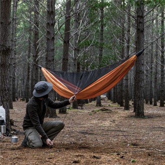 Гамак одноместный с москитной сеткой и тентом Naturehike Shelter camping NH20ZP0. . фото 5