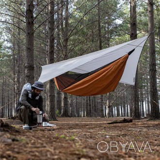 Гамак одноместный с москитной сеткой и тентом Naturehike Shelter camping NH20ZP0. . фото 1