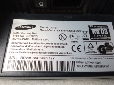 Монитор компании Samsung SyncMaster 204B — аналоговый/цифровой ЖК-монитор с разм. . фото 5