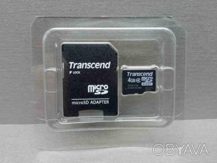 MicroSD 4gb + adapter — компактний електронний запам'ятний пристрій, який викори. . фото 1