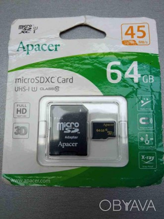 MicroSD 64Gb — запоминающее устройство, использующее в качестве носителя флеш-па. . фото 1