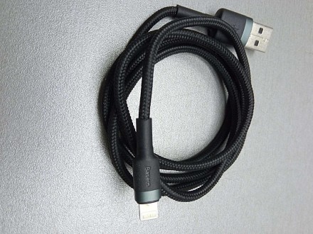 Кабель Baseus Cafule USB-Lightning - кабель в сером с черным цветах, который пон. . фото 3