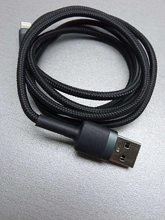 Кабель Baseus Cafule USB-Lightning - кабель в сером с черным цветах, который пон. . фото 4
