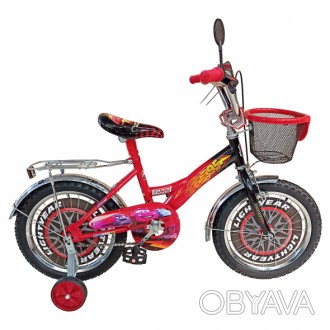 Велосипед дитячий 14" у стилі м/ф Тачки з кошиком Товар відправляється за повною. . фото 1