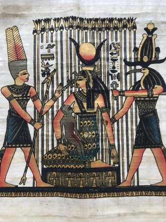 Папірус натуральний. Бог Сонця Ра. 
Єгипет.
Розміри 42 /34.5 см.
Без пошкодже. . фото 4