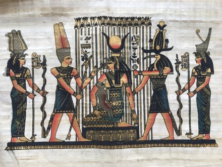 Папірус натуральний. Бог Сонця Ра. 
Єгипет.
Розміри 42 /34.5 см.
Без пошкодже. . фото 3