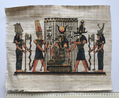 Папірус натуральний. Бог Сонця Ра. 
Єгипет.
Розміри 42 /34.5 см.
Без пошкодже. . фото 2