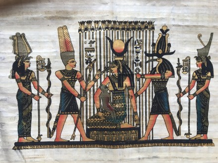 Папірус натуральний. Бог Сонця Ра. 
Єгипет.
Розміри 42 /34.5 см.
Без пошкодже. . фото 11