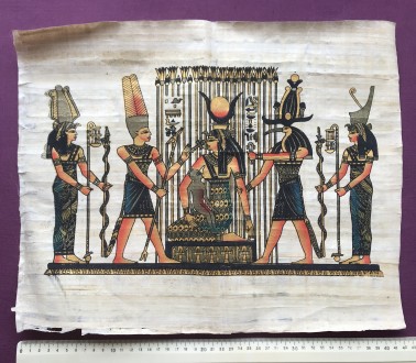 Папірус натуральний. Бог Сонця Ра. 
Єгипет.
Розміри 42 /34.5 см.
Без пошкодже. . фото 8