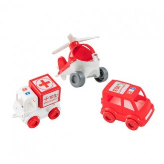 Набір машинок швидкої допомоги "Kid cars" від Tigres Серія тематичних іграшкових. . фото 3