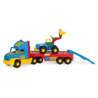 Іграшкова вантажівка "Super Truck" з трактором від Tigres Іграшковий евакуатор ". . фото 2