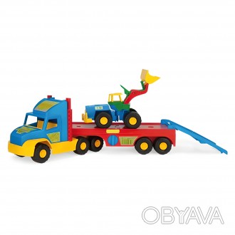 Іграшкова вантажівка "Super Truck" з трактором від Tigres Іграшковий евакуатор ". . фото 1