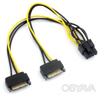 
	Универсальный кабель-переходник для подключения от блока питания 2x15Pin SATA . . фото 1