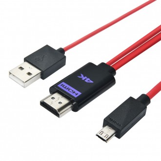 Конвертер MHL microUSB (папа) + USB (папа) => HDMI(папа) 1.8м, Black, 4K/2. Кривой Рог. фото 1
Конвертер MHL microUSB (папа) + USB (папа) => HDMI(папа) 1.8м, Black, 4K/2. Кривой Рог. фото 1