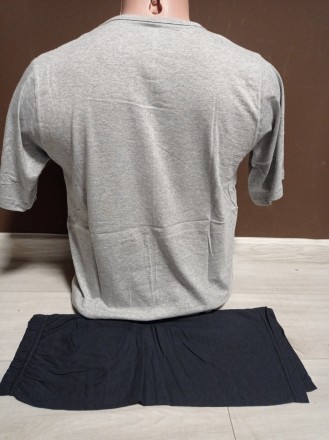 Мужская пижама Турция ЕМРЕ Лето 40-50 размеры двойка футболка и шорты 100% хлопо. . фото 3