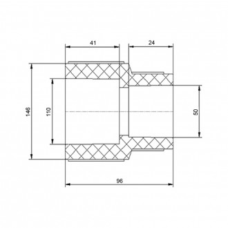 Редукционная муфта PPR Blue Ocean 110х90 изготовлена из полипропилена в белом кл. . фото 3