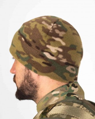 Тепла флісова шапка в кольорі мультикам розроблена для носіння в холодну пору ро. . фото 2