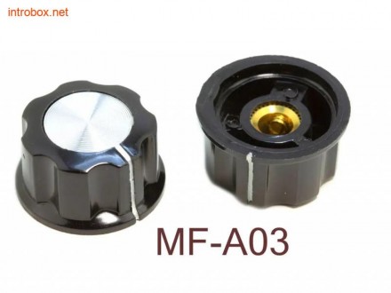 MF-A03 – ручка приборная универсальная, черная с серебристым алюминиевым верхом.. . фото 3