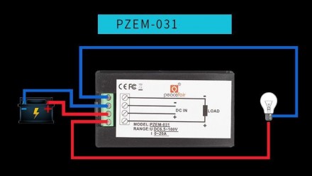  Ваттметр вольтметр амперметр DC 6.5-100V 20A PEACEFAIR PZEM-031. Широко использ. . фото 4