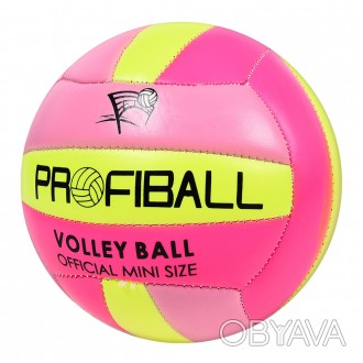 Мяч волейбольный EV 3159-1 (50шт) PROFIBALL, размер 2, ПВХ 2мм, 2слоя,18панелей,. . фото 1