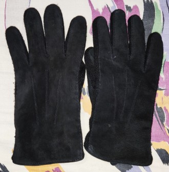 Замшевые мужские перчатки, на среднюю руку, ширина-10.5см, средний палец-8.5см, . . фото 4