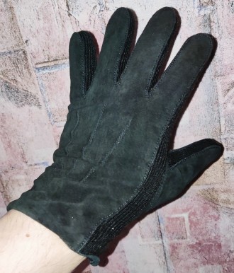 Замшевые мужские перчатки, на среднюю руку, ширина-10.5см, средний палец-8.5см, . . фото 3