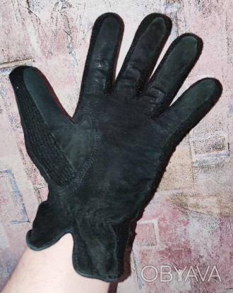 Замшевые мужские перчатки, на среднюю руку, ширина-10.5см, средний палец-8.5см, . . фото 1