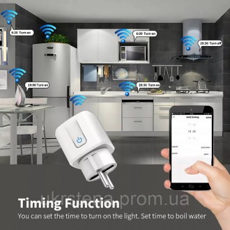 Розумна WIFI-розетка Smart Plug 16A працює в застосунку "Smart Life", "Tuya Smar. . фото 3